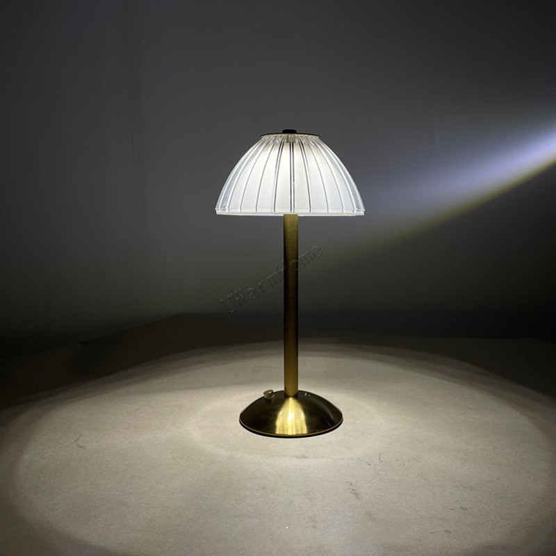 Retro LED Table Lamp - Rechargeable Dimmable Night Light for Restaurants, Outdoor, Desktop, Christmas Gift