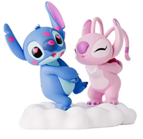 Disney Stitch Lovers Model Doll Angel Kissing Stitch Statue Desktop Display Figurines Ornaments Valentine's Day girlfriend Gifts