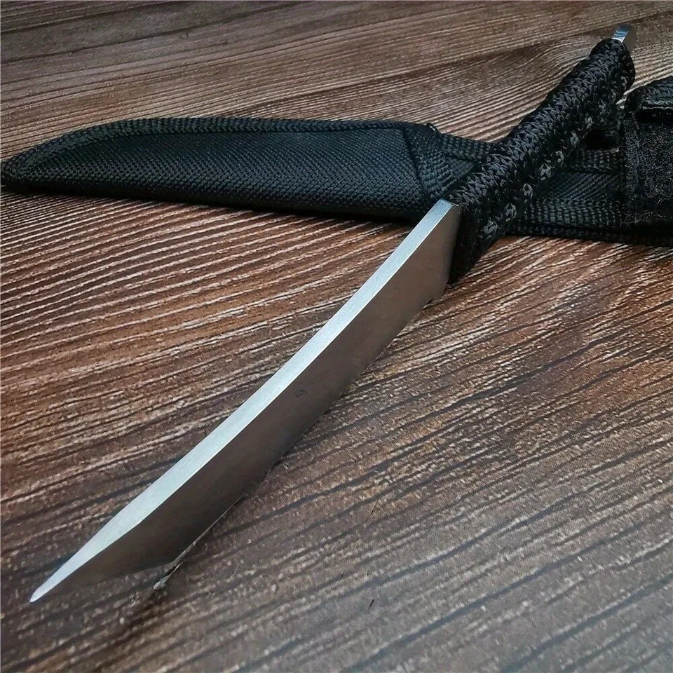 EDC Stainless Steel Outdoor Pocket Knife with Scabbard | Sharp Survival & Camping Cutting Knife