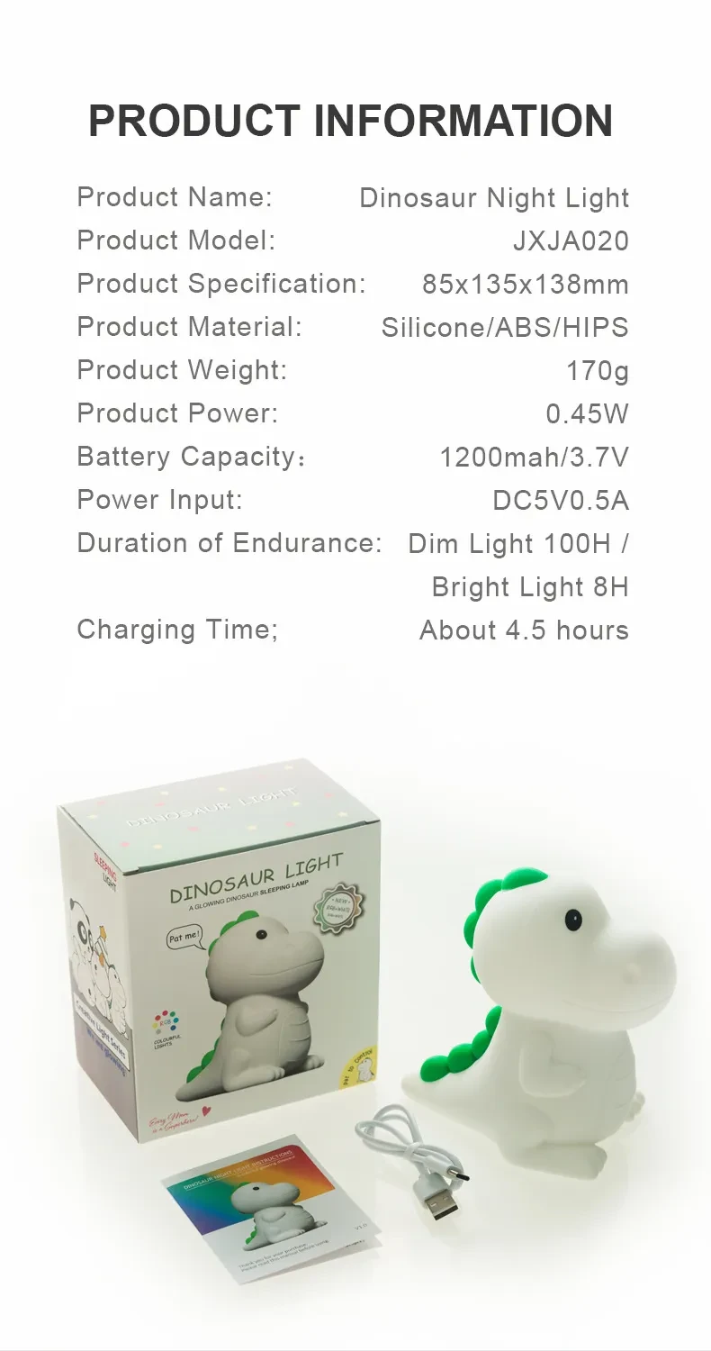 Dinosaur Silicone Lamp Cartoon Children