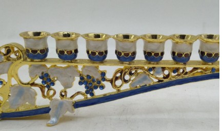 Vintage Holiday Diamond Metal Candlestick