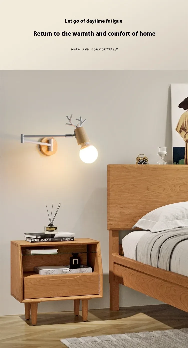 Rocker Arm Wall Lamp Living Room Creative Retractable Long Brush