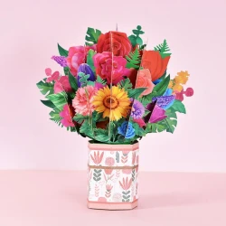 Pop-Up Flower Card Flora 3D Greeting Card For Birthday Graduation Wedding Anniversary