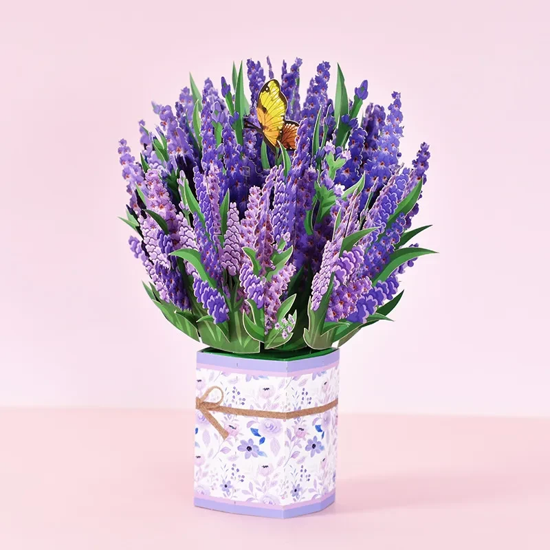 Pop-Up Flower Card Flora 3D Greeting Card For Birthday Graduation Wedding Anniversary