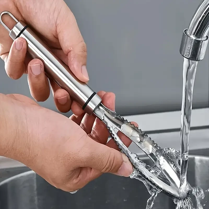 Stainless Steel Seafood Preparation Set Fish Scale Scraper and Fish Bone Tweezers