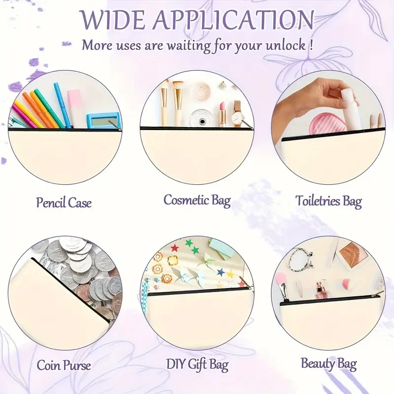 Chic Canvas Cosmetic Bag with Zipper  Lightweight & Foldable Travel Makeup Pouch