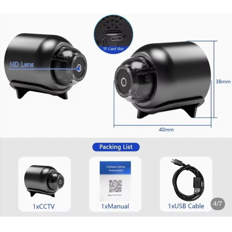 NEW X5 Mini Camera HD1080P - Compact Wireless WiFi Camera with Cyclic Recording