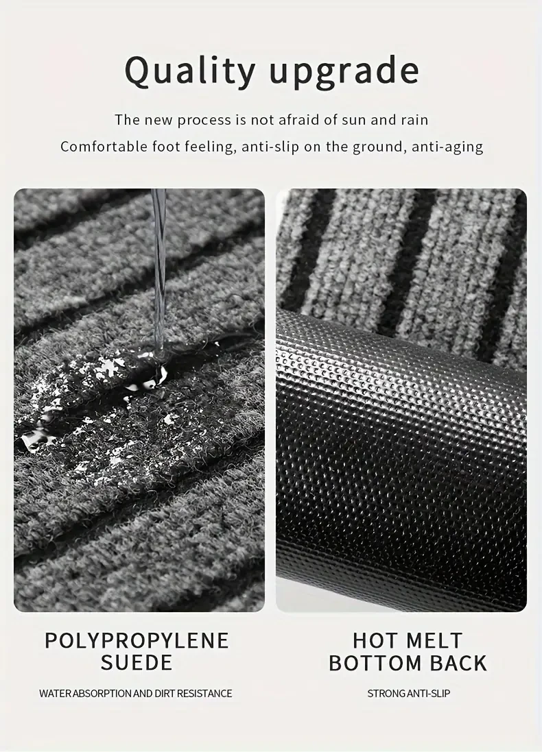 1pc Solid Grey Welcome Doormat