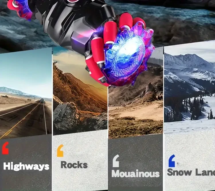 TurboDrift 4WD Gesture Controlled RC Car  Dual-Side Rotating Off-Road Vehicle with LED Lights & Music