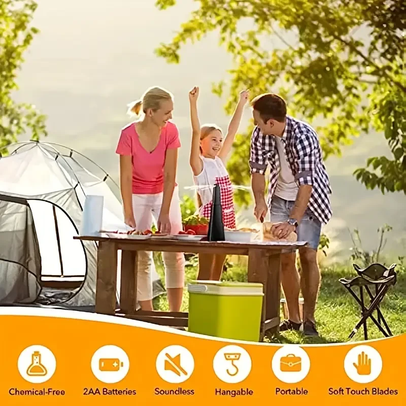 Battery-Powered Portable Fly Repellent Fan  Ideal for Indoor and Outdoor Use