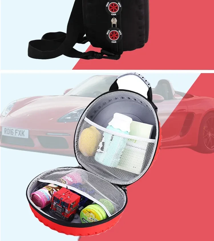 Kid's Small Schoolbag Personalized Creative 3D Cartoon Tire Kindergarten