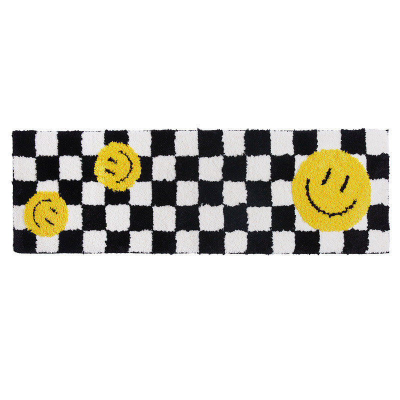 Vintage Checkerboard Bedside Bedroom Bedside Rug