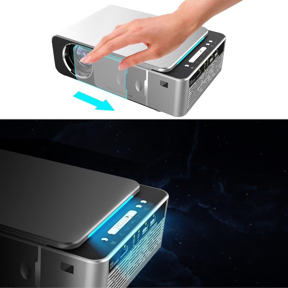 T6 HD Portable Smart WIFI LED Projector Full HD Home Cinema 1080P