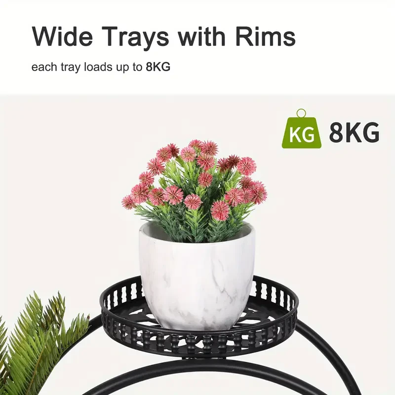 6 Pot Metal Plant Stand Multi-Layer Plant Holder