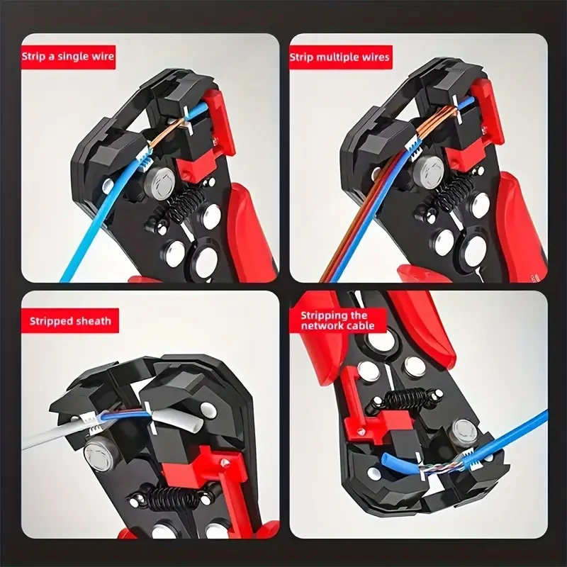 Professional Electrician's Automatic Wire Stripper - Multi-Function, 24-10AWG Range, Quick Peel & Cut Cable Crimping Tool with Non-Slip Grip for Home Improvement, Appliance Repair & Auto Maintenance, Electrician's, Manual Tools