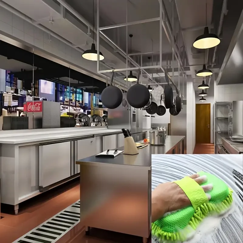 1pc Car Wash Mitt Chenille Microfiber Wash Sponge & Ultra-Absorbent Microfiber Waffle Drying Towel