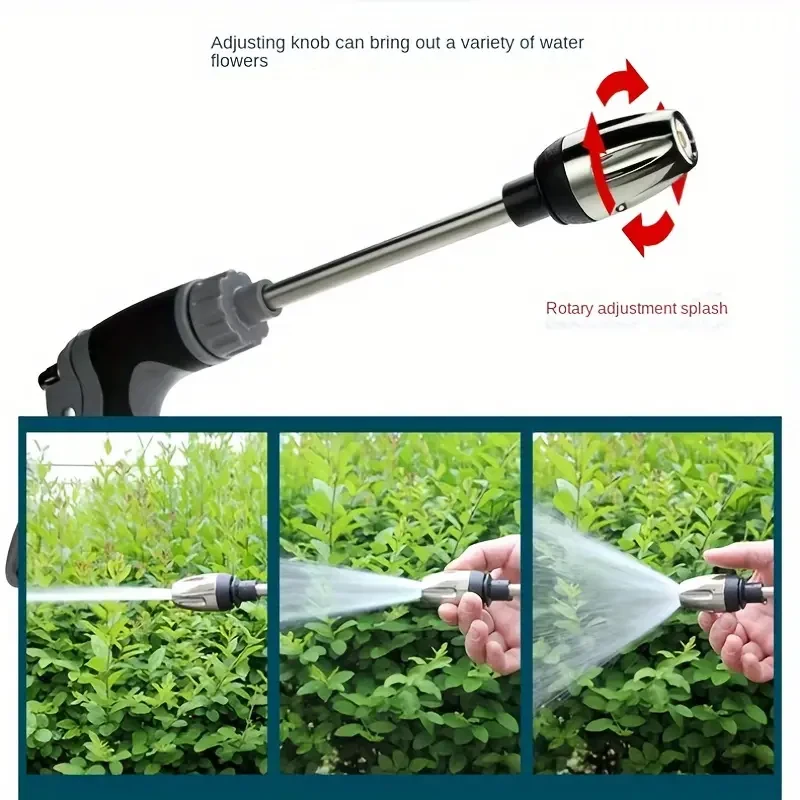 Portable High-Pressure Water Gun - Car Washer Garden Spray Hose With Foam Nozzle