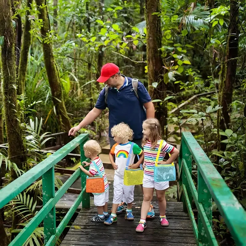 3pcs Vibrant Mesh Beach Toy Bags for Youngsters