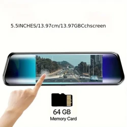 Yixingjia Car Rearview Mirror 1080P Dual Camera Driving Recorder