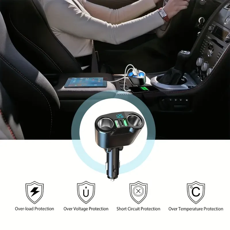 YiXingjia 5-in-1 USB Car Charger with PD Fast Charge Port