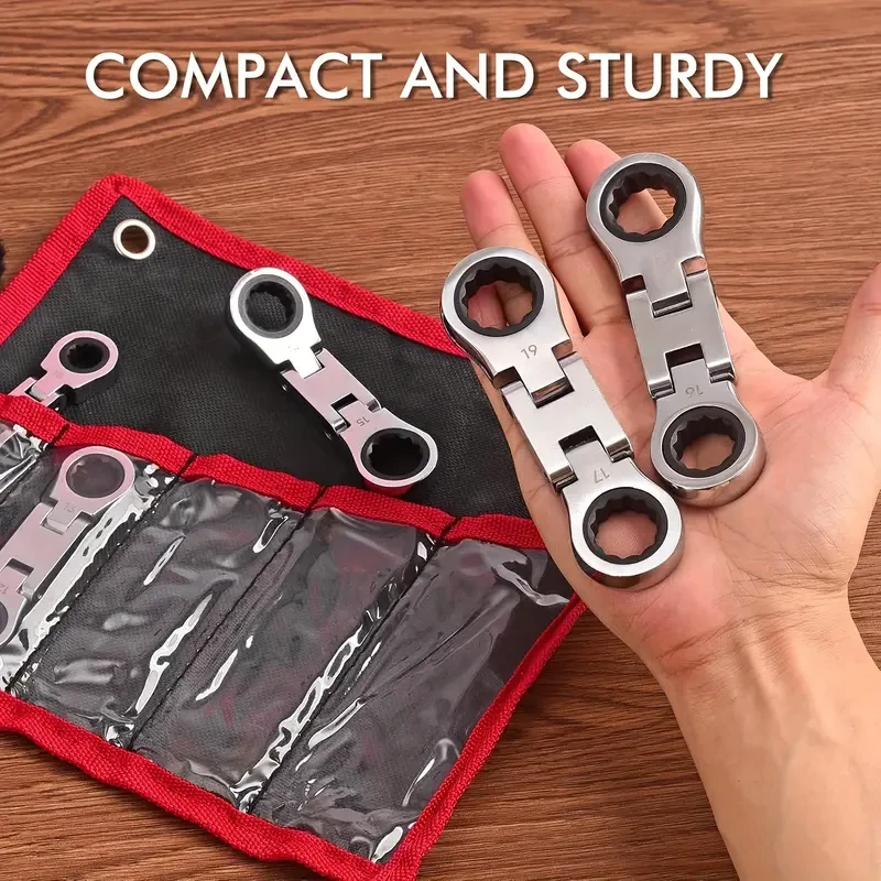 A Set Of 1pc Tools, Industrial-grade Multifunctional Mini Ratchet Wrench, Quick And Labor-saving Double-headed Plum Wrench, Suitable For Car Repair, Bicycle Maintenance, Machine Repair, Product Assembly, Home Appliance Repair, And Other Five-star Repair K