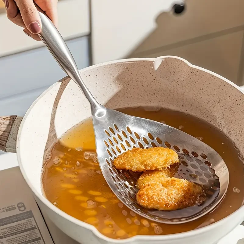 Large Stainless Steel Colander Skimmer - Durable Kitchen Strainer