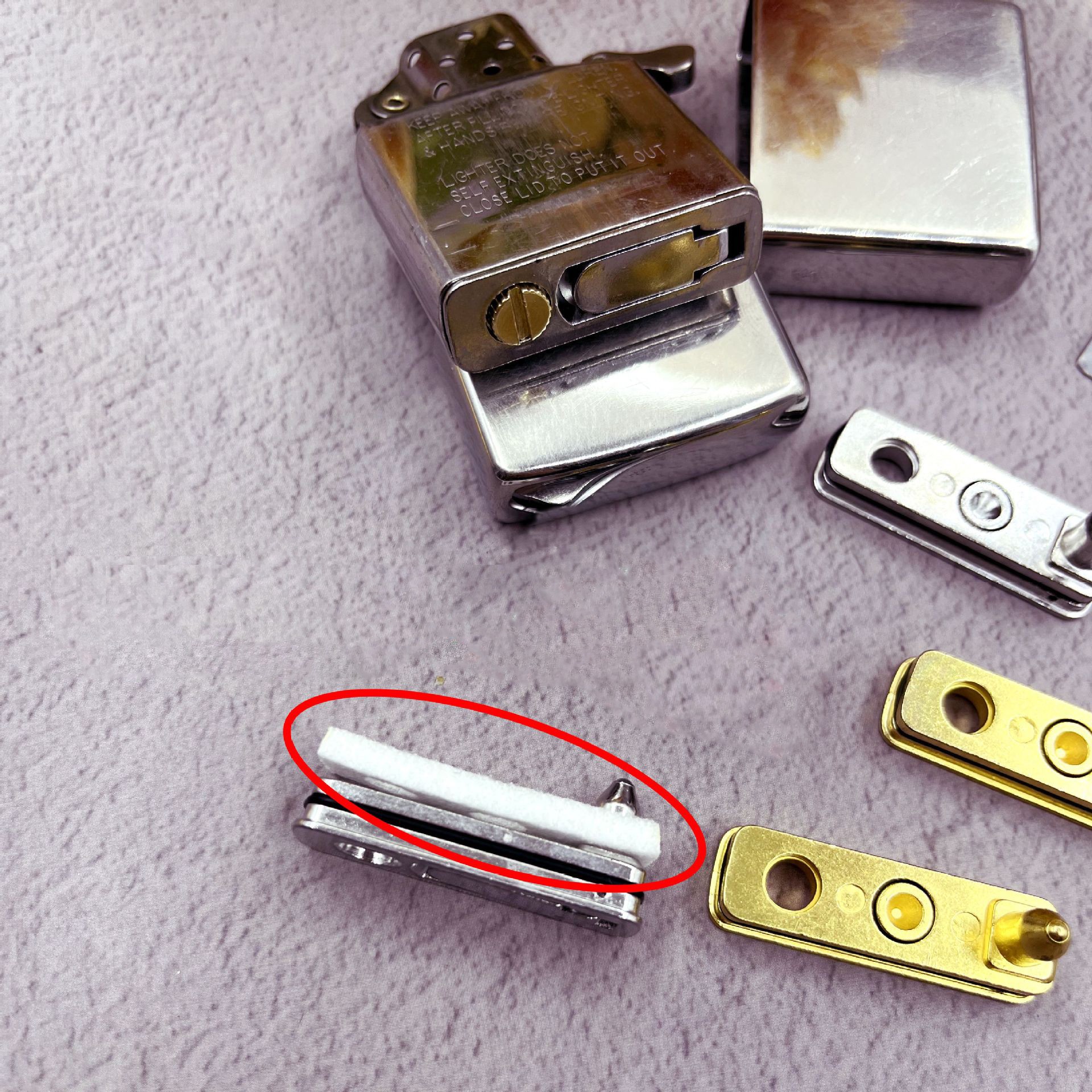 Lighter Sealing Metal Cotton Base - Zippo Lighter Inner Liner Modified Base
