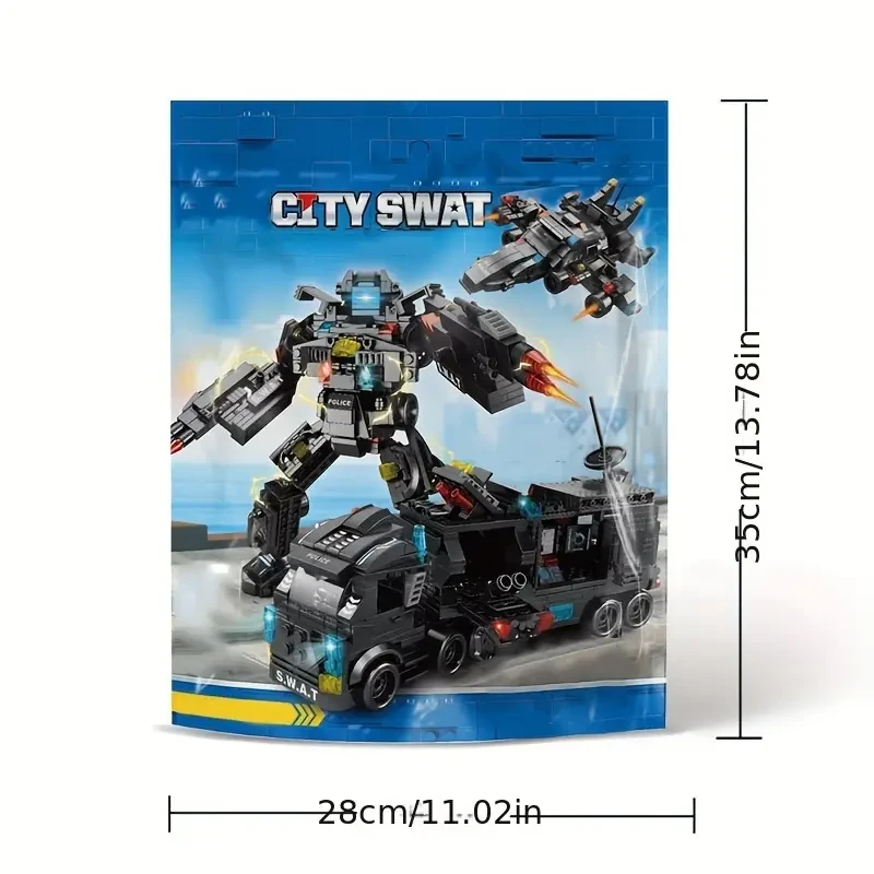 Building Block Toy Puzzle City Police Car Model for Boys