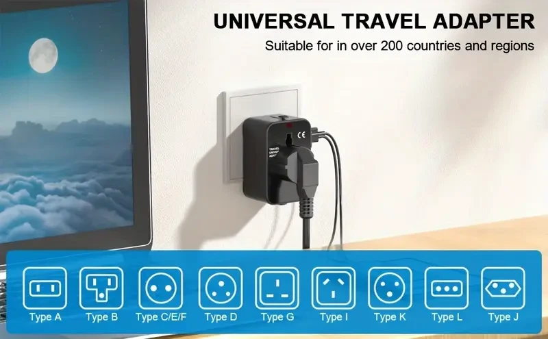 HITRENDS Travel Adapter with Dual USB Ports
