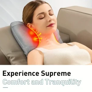 Ergonomic Shiatsu Massage Pillow with Deep Kneading and Heat