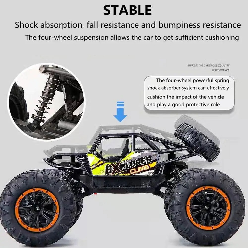 1:16 4WD RC Car with LED Lights Off-Road Radio Remote Control Buggy Truck