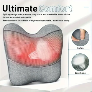 Ergonomic Shiatsu Massage Pillow with Deep Kneading and Heat