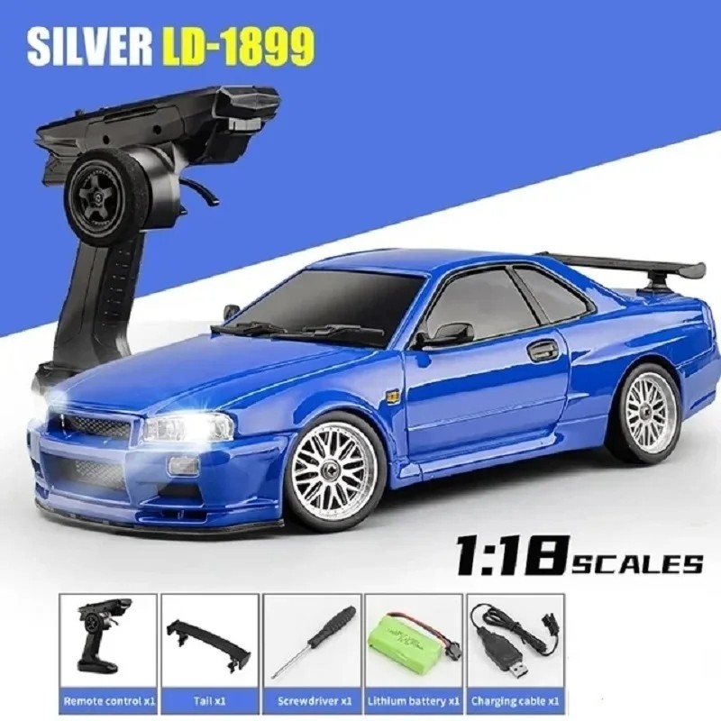 2.4GHz LD RC LD1899 1/18 RC Drifting Car with Gyroscope On-Road Alloy Body Shell Racing Car