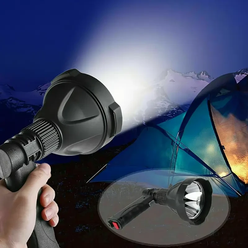 Rechargeable LED Handheld Spotlight Flashlight, High Power LED, 500-1000 Lumen