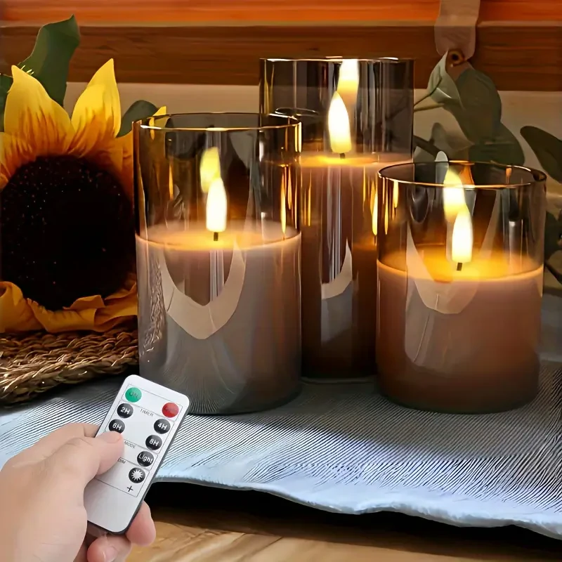 3pcs Flameless LED Candles with Remote Timer