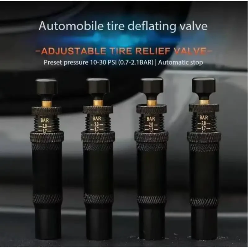 4pcs Adjustable Tire Deflator Valve Kit