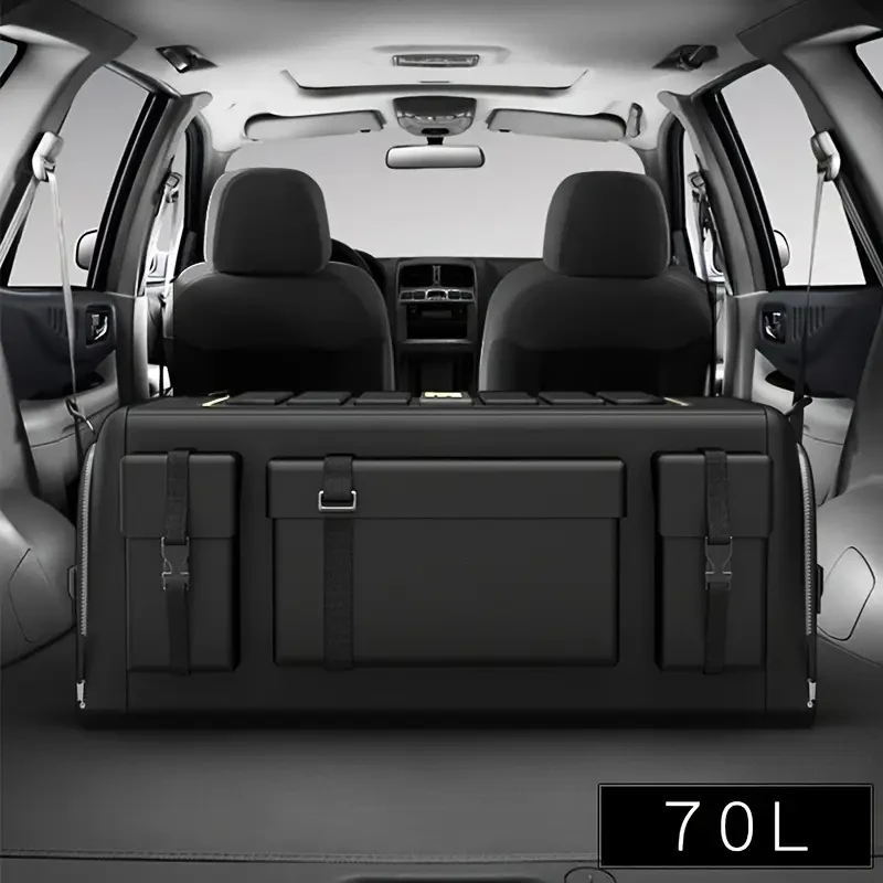 70L Oxford Fabric Car Trunk Organizer with Foldable Compartments