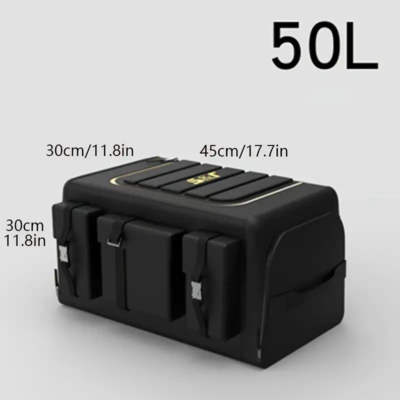 70L Oxford Fabric Car Trunk Organizer with Foldable Compartments