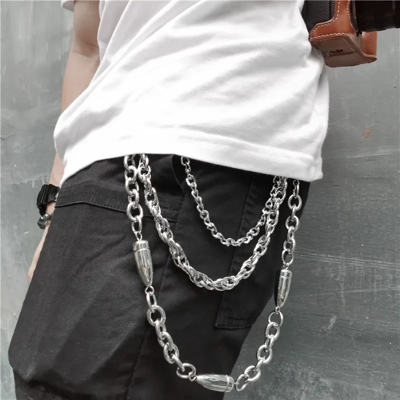 Casual Hip Hop Punk Metal Phants Zipper