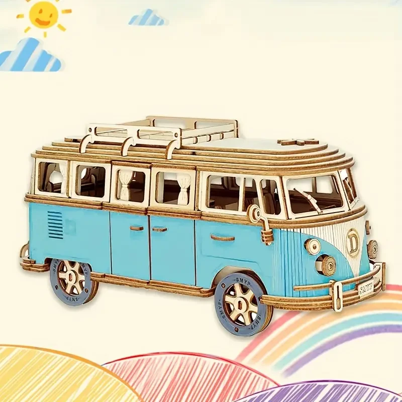 Wooden Puzzle Camping Car