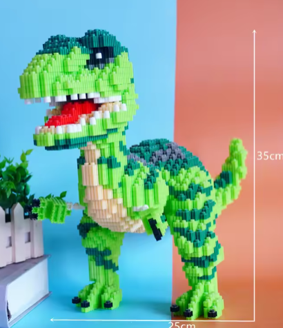 Animal World Dinosaur Building Block Toys Giant Tyrannosaurus Rex Bricks DIY Assembly Model Children's Adult Birthday Gift