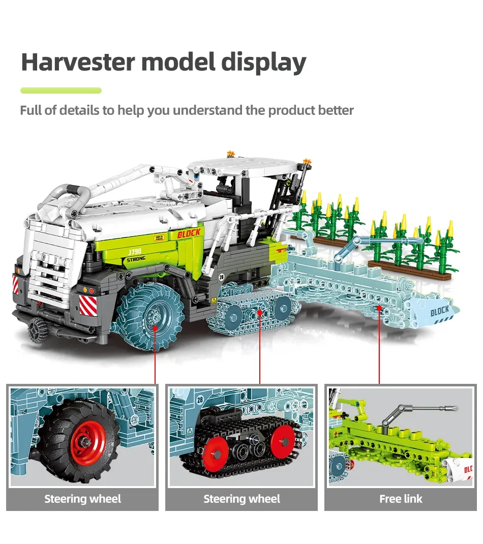Farm Corn Harvester Puzzle Children's Building Block Toys