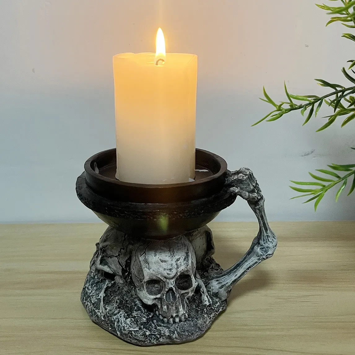Skull Resin Candlestick Party Home Decoration