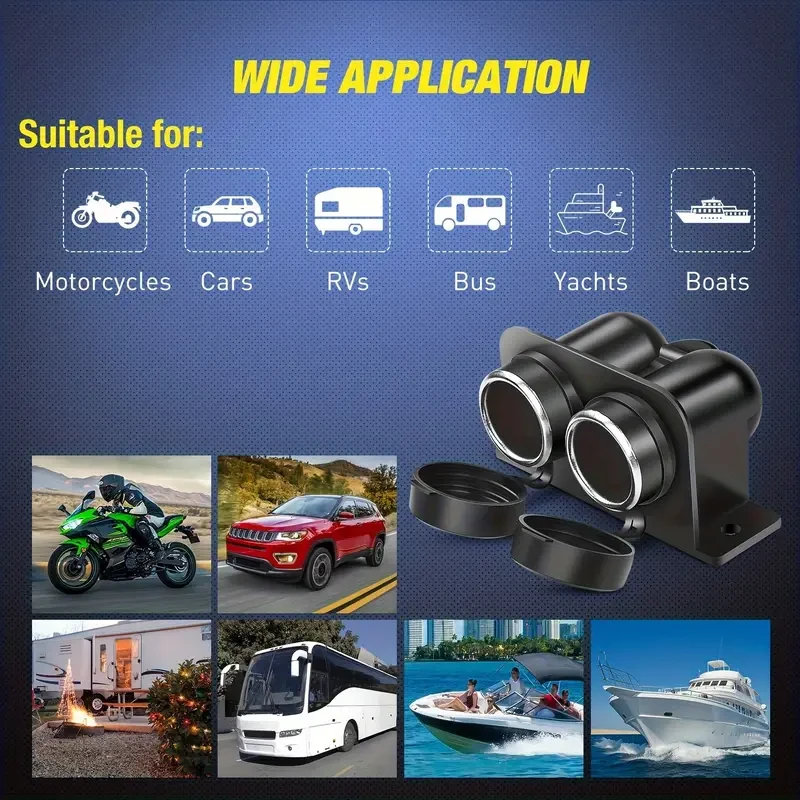 12V Blade Fuse Car Plug Socket with Dual Outlet