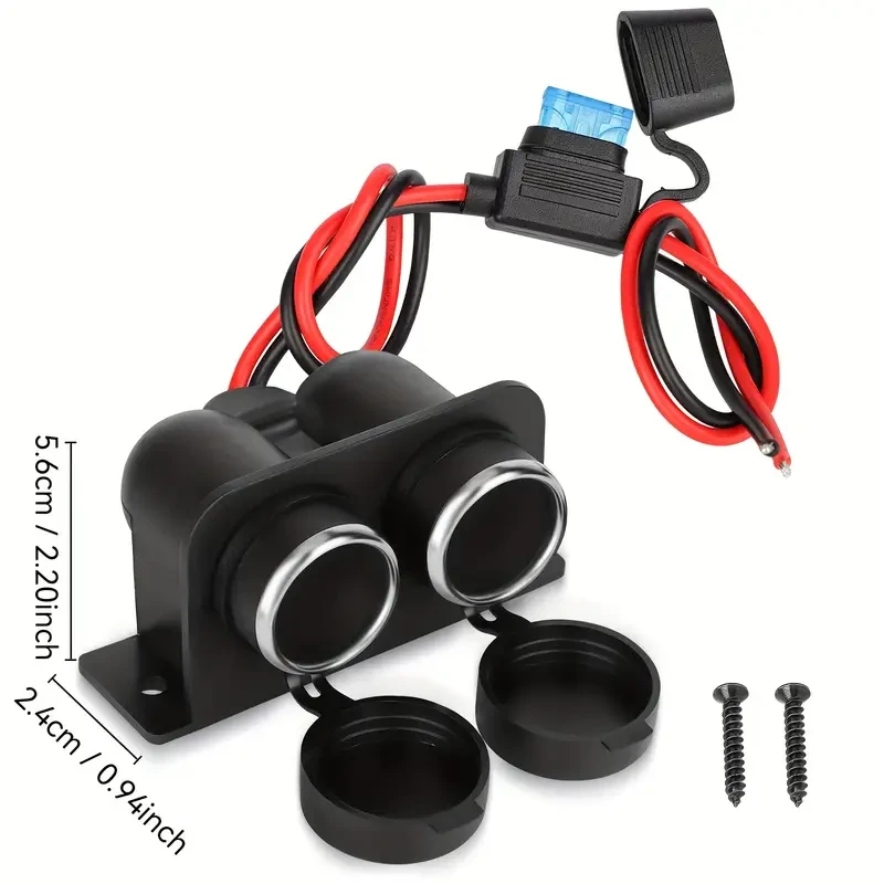 12V Blade Fuse Car Plug Socket with Dual Outlet