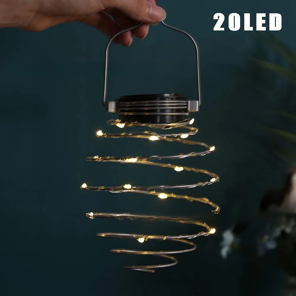 Solar Spiral Iron Lamp Pineapple Decoration Garden