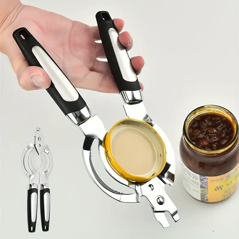 1pc Stainless Steel Jar Opener, Multi-Purpose Easy Grip Can Opener, Effortless Manual Bottle Opening Tool, Ideal for Seniors with Arthritis & Weak Hands, Durable Kitchen Gadget