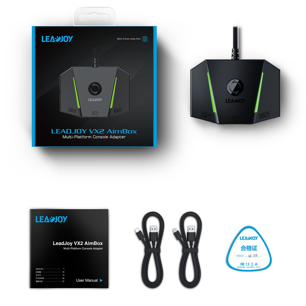 LEADJOY VX2 AimBox Keyboard Mouse Adapter Converter for Xbox Series X, Xbox Series S, PS4 & Nintendo Switch