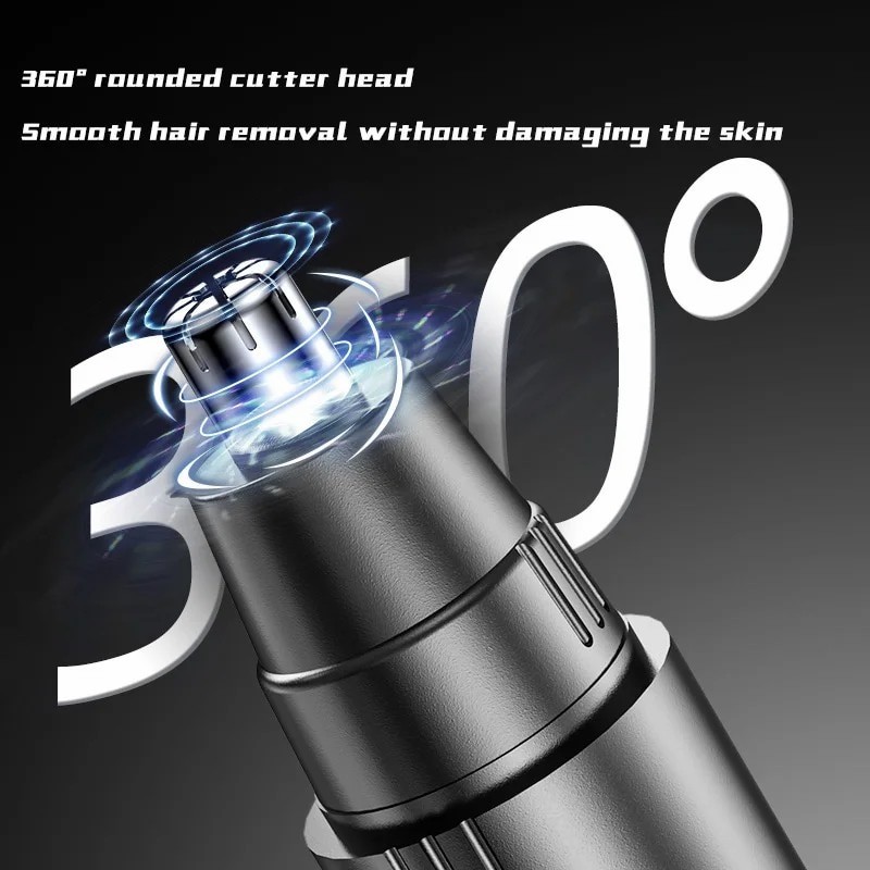 Black Electric Nose Hair Trimmer Painless Ear and Nose Hair Trimmer for Men and Women