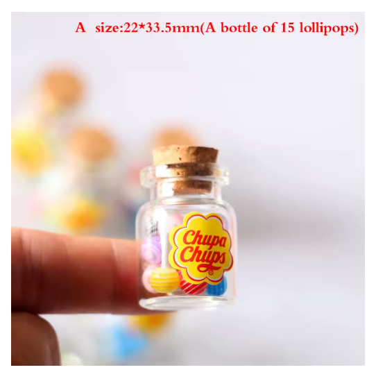 1/12 Dollhouse Miniature Food Dessert Sugar Lollipops With Case Holder Candys Kids Play Toys